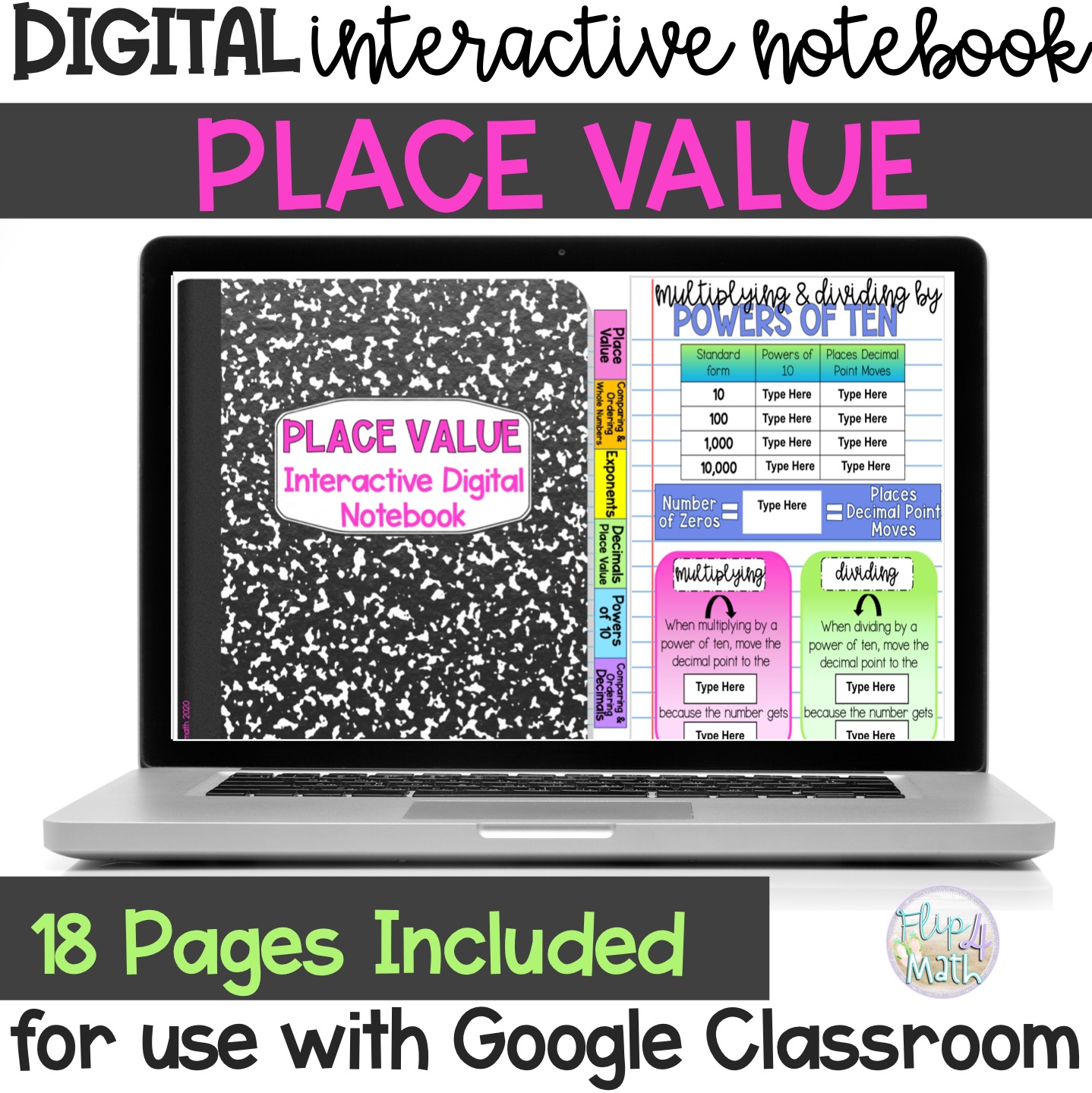 Place Value Digital Interactive Notebook for GoogleSlides™