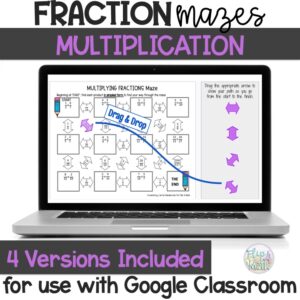 Multiplying Fractions Maze for use with Google Classroom™