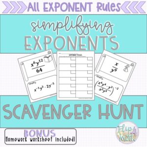 Exponent Rules Scavenger Hunt